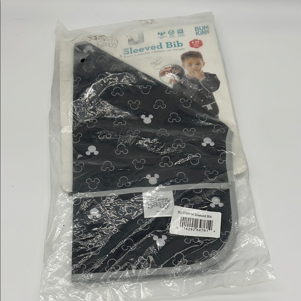 Bumkins Sleeved Bib with Mickey Mouse Design